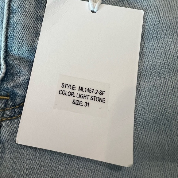 KanCan Light Stone Tapered Cut Off Cuffed Jeans Size 15/31 Style ML1457-2-SF - Picture 16 of 16